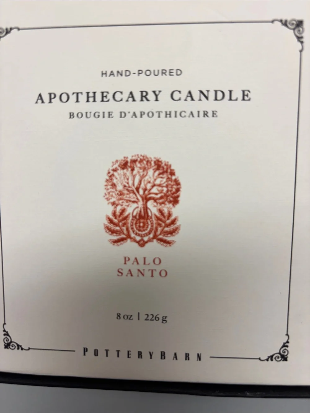 NIB Pottery Barn Palo Santo Candle – Cream in Glass Jar